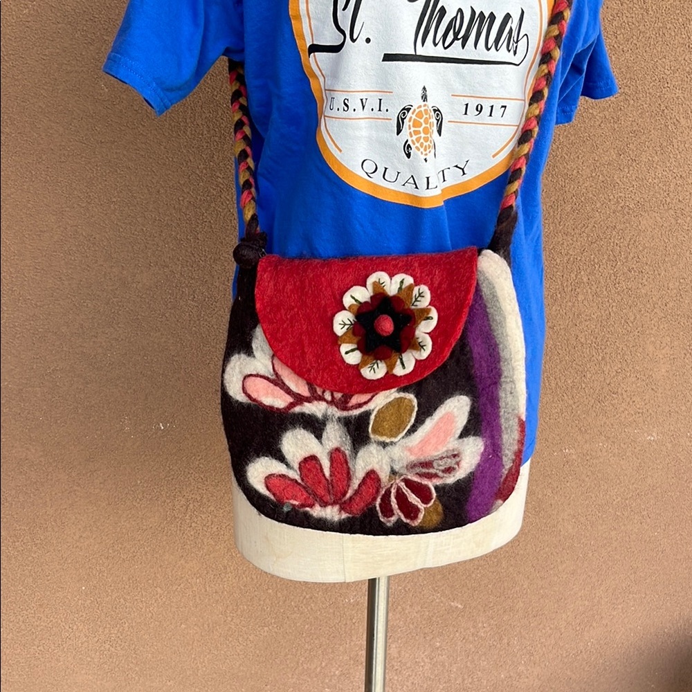 Rising Tide wool Colorful Floral Crossbody Bag